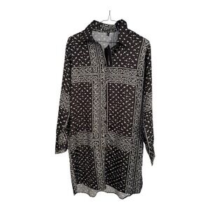 Fashion Nova Black Rhinestone Bandanna Dress‎ XS NWT